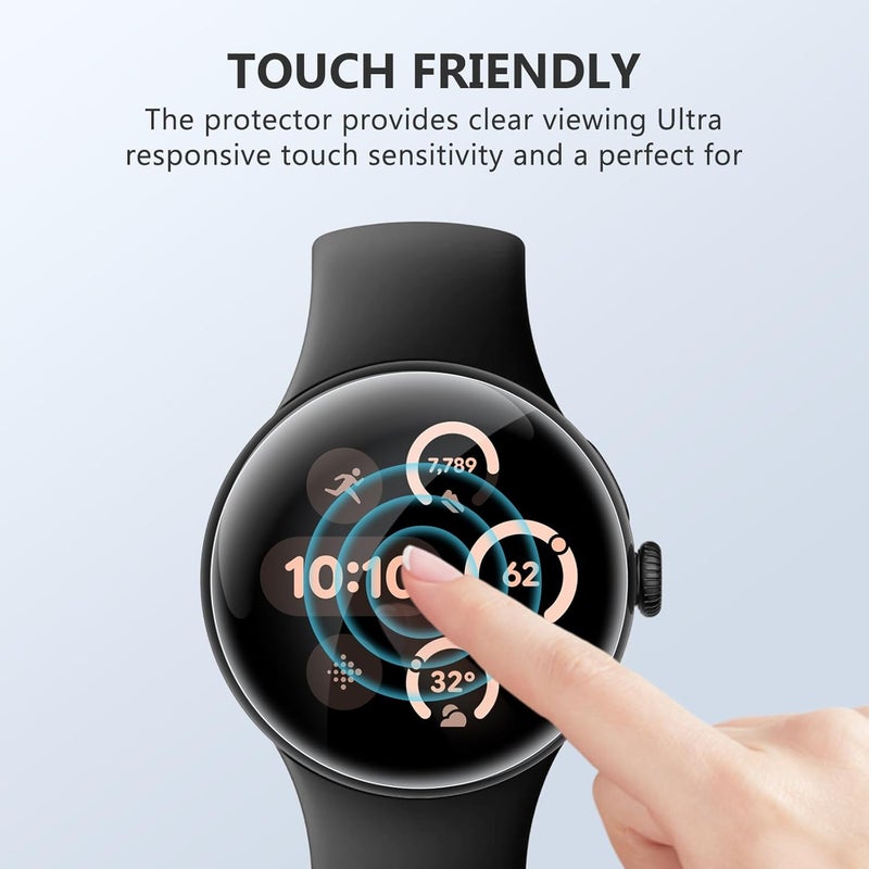 EGV 6 Pack for Google Pixel Watch 45mm Screen Protector, Pixel Watch 4/3 Screen Protector [Upgrade Flexible Film] Self-Healing, Anti-Scratch, [Non-Bubbles] Soft HD TPU - Image 2